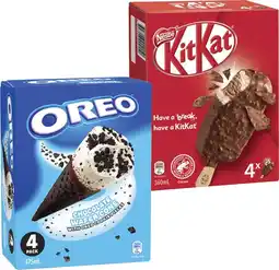 Coles Oreo Cones or Nestlé Kit Kat Sticks 4 Pack 360mL-475mL offer