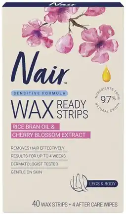 Coles Nair Sensitive Wax Strips for Body & Legs offer