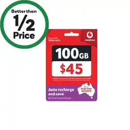 Woolworths Vodafone $45 Starter Pack† offer