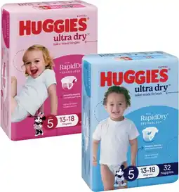 Coles Huggies Ultra Dry Bulk Nappies-54 Pack offer