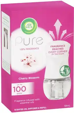 Coles Air Wick Pure Le Prime Cherry Blossom Plug In Diffuser & Refill offer