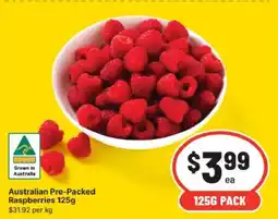 IGA Australian pre-packed raspberries offer