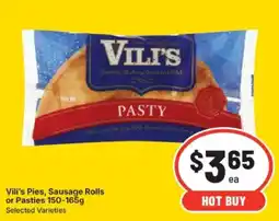 IGA Vili's Pies, Sausage Rolls or Pasties offer