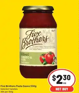 IGA Five brothers pasta sauce offer