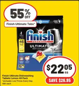 IGA Finish Ultimate Dishwashing Tablets Lemon offer