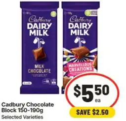 IGA Cadbury Chocolate Block offer
