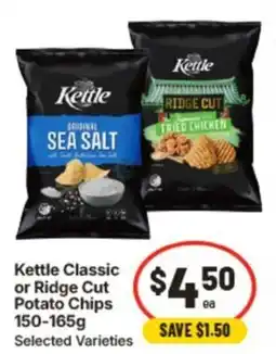 IGA Kettle Classic or Ridge Cut Potato Chips offer