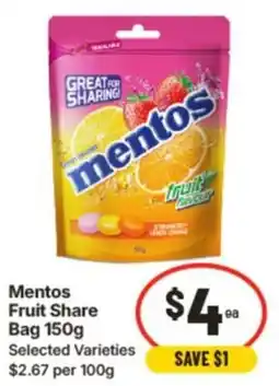 IGA Mentos Fruit Share Bag offer