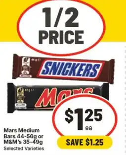 IGA Mars medium bars or m&m's offer