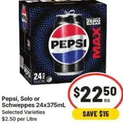 IGA Pepsi, Solo or Schweppes offer