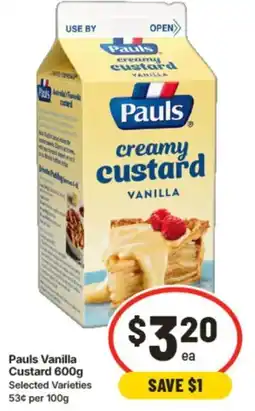 IGA Pauls Vanilla Custard offer
