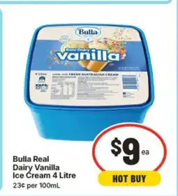 IGA Bulla real dairy vanilla ice cream offer