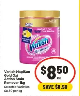 IGA Vanish napisan gold oxi action stain remover offer