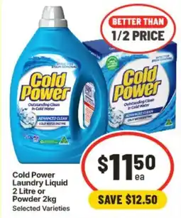 IGA Cold power laundry liquid or powder offer
