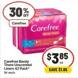 IGA Carefree barely there unscented liners offer