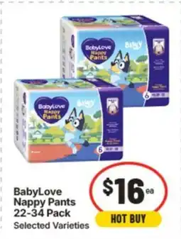IGA Babylove nappy pants offer