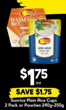 Drakes Sunrice Plain Rice Cups or Pouches offer