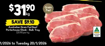 Drakes Australian grain fed beef porterhouse steak - bulk tray offer