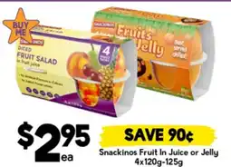 Drakes Snackinos fruit in juice or jelly offer