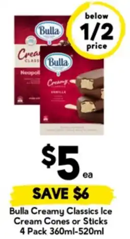 Drakes Bulla Creamy Classics Ice Cream Cones or Sticks offer