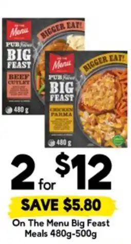 Drakes On the menu big feast meals offer