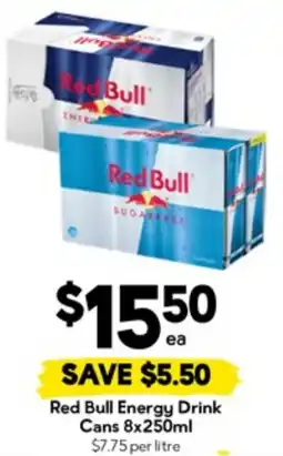 Drakes Red Bull Energy Drink Cans offer