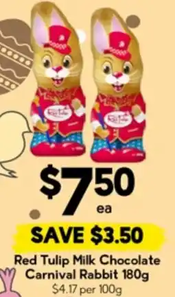 Drakes Red Tulip Milk Chocolate Carnival Rabbit offer