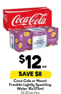Drakes Coca-Cola or Mount Franklin Lightly Sparkling Water offer