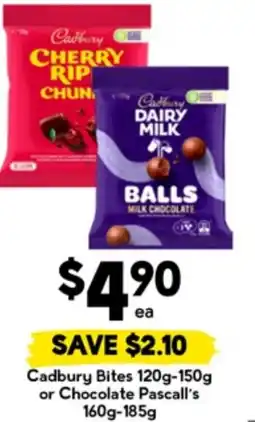 Drakes Cadbury bites or chocolate pascall's offer