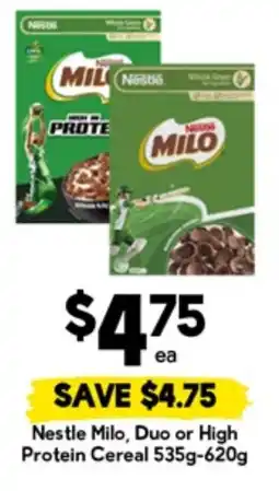 Drakes Nestle Milo, Duo or High Protein Cereal offer