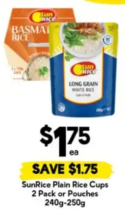 Drakes SunRice Plain Rice Cups or Pouches offer