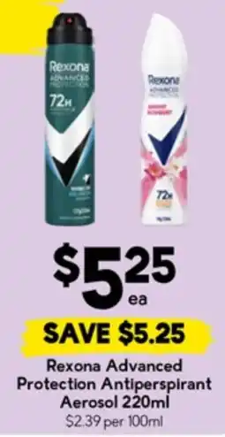 Drakes Rexona Advanced Protection Antiperspirant Aerosol offer