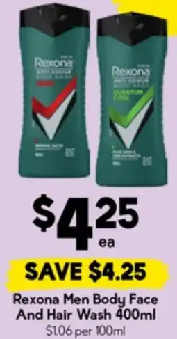 Drakes Rexona men body face and hair wash offer