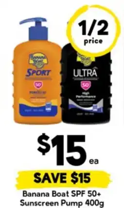 Drakes Banana Boat SPF 50+ Sunscreen Pump offer