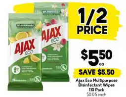 Drakes Ajax Eco Multipurpose Disinfectant Wipes offer