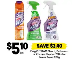Drakes Easy Off BAM Bleach, Bathroom or Kitchen Cleaner or Power Foam offer