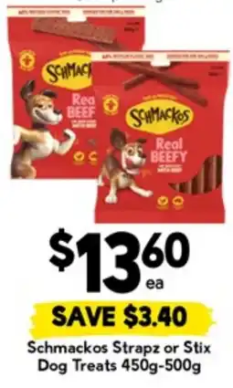 Drakes Schmackos Strapz or Stix Dog Treats offer