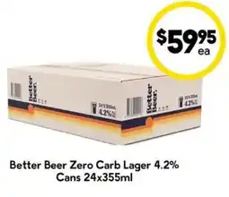 Drakes Better Beer Zero Carb Lager 4.2% Cans offer
