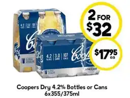 Drakes Coopers Dry 4.2% Bottles or Cans offer