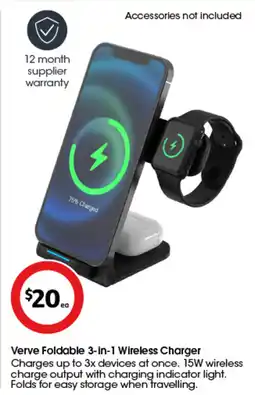 Coles Verve Foldable 3-in-1 Wireless Charger offer
