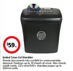 Coles Sorted Cross Cut Shredder offer