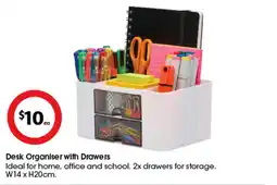 Coles Desk Organiser with Drawers offer