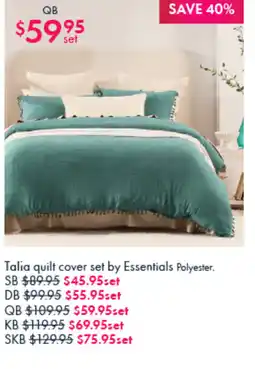 Pillow Talk Talia quilt cover set offer