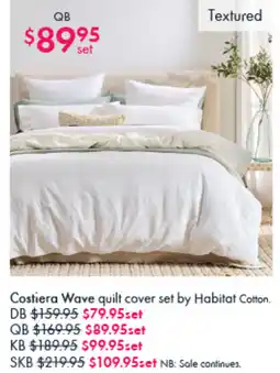 Pillow Talk Costiera wave quilt cover set offer
