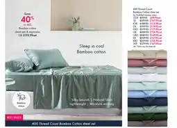 Pillow Talk 400 thread count bamboo cotton sheet set offer