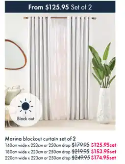 Pillow Talk Marina block out curtain set of 2 offer