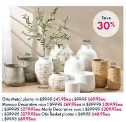 Pillow Talk Otto metal planter offer