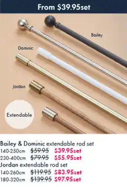 Pillow Talk Bailey & Dominic extendable rod set offer