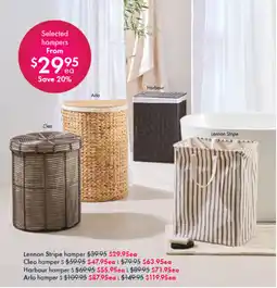 Pillow Talk Lennon stripe hamper offer