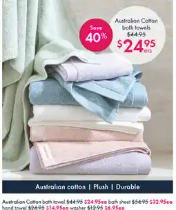 Pillow Talk Australian Cotton bath towels offer